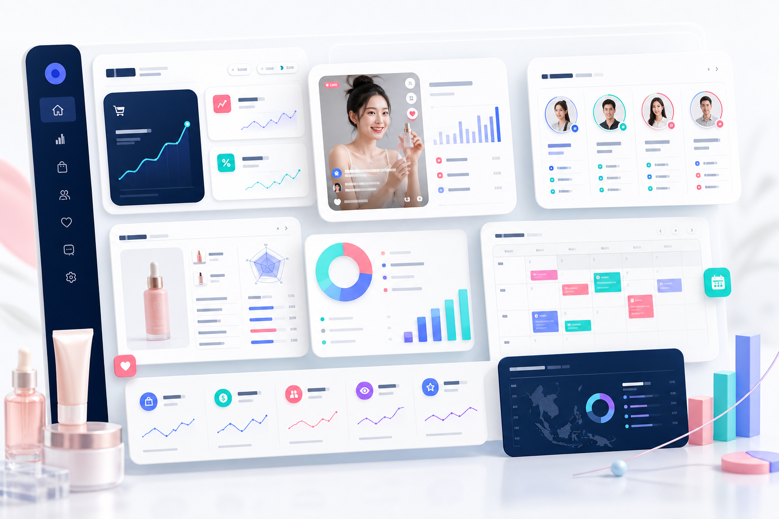 Abstract TikTok commerce operations dashboard